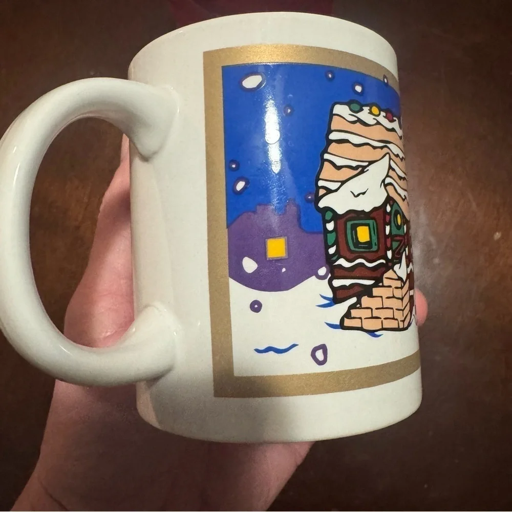 Vtg 90s Gingerbread Mug Celebrate The Season Christmas Holiday Winter Cup 1996